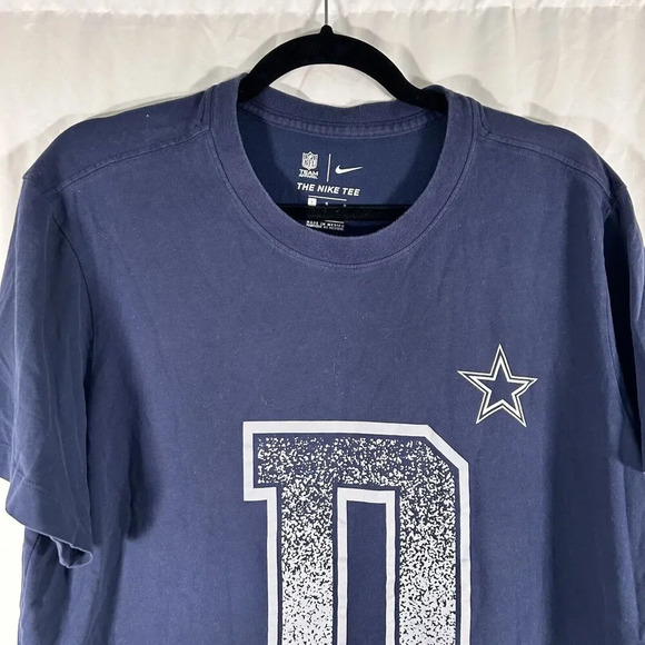 Dallas Cowboys Nike Shirt Men's Large Blue Short Sleeve Crew Neck Dri-Fit - Picture 2 of 10